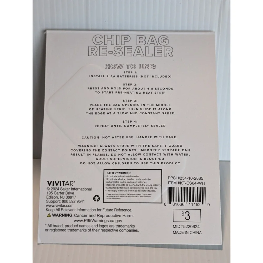 Target Bullseye chip bag Re-sealer white